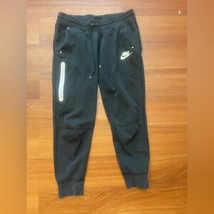 Nike Black Sweatpants with White Logo and Reflective Pocket